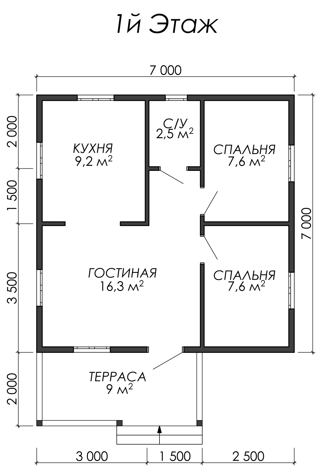 Проект сруба 7×7 СДБ-113 Проект сруба 7×7 СДБ-113